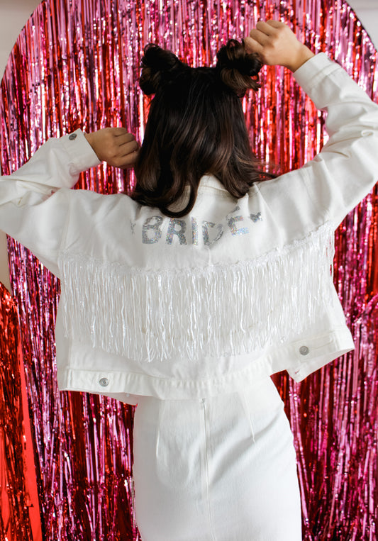 She Said Yes Ivory Denim Jacket