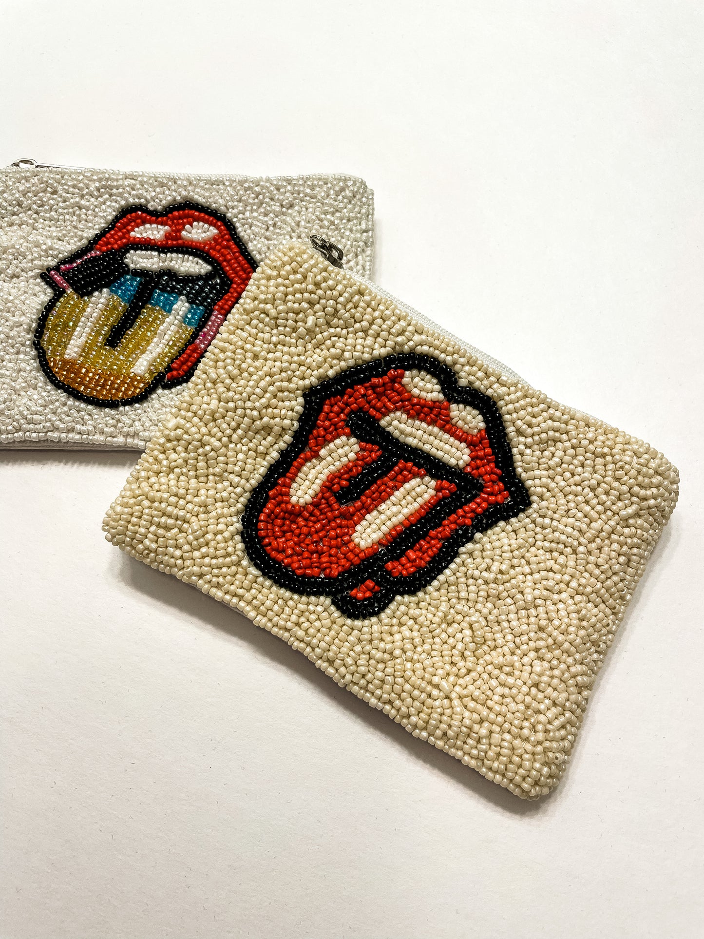 Rainbow Rolling Stones Beaded Coin Purse